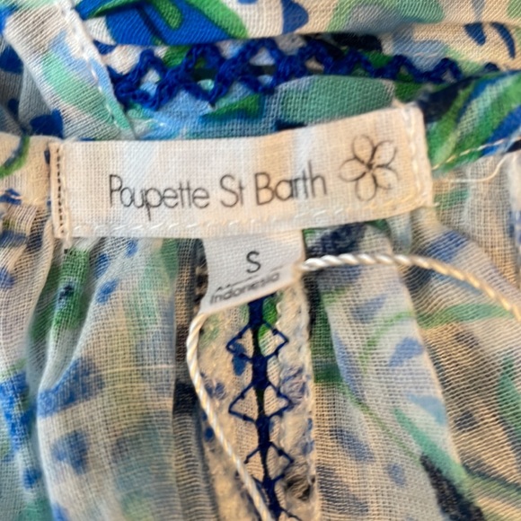 NWT Poupette St. Barth Blue Carine Smocked Mini Dress Size Small - Picture 4 of 8